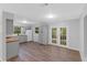 Modern kitchen with gray cabinets and wood countertops at 4660 Holly Rd, New Smyrna Beach, FL 32168