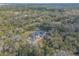 Aerial view of a house with a pool, surrounded by lush vegetation at 1371 Melonie Trl, New Smyrna Beach, FL 32168