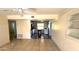 Open living room and kitchen area with tile floors at 131 W Palm Way, Edgewater, FL 32132
