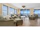 Comfortable living room seating with large windows and view of the ocean at 4621 S Atlantic Ave # 7101, Ponce Inlet, FL 32127
