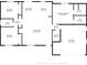 Floor plan shows dimensions for a 3-bedroom, 2-bath home, garage, and living areas at 1331 Umbrella Tree Dr, Edgewater, FL 32132