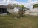 Large backyard with a storage shed and a small garden at 2325 Date Palm Dr, Edgewater, FL 32141