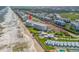 Aerial view highlighting building location near the beach at 5203 S Atlantic Ave # 814B, New Smyrna Beach, FL 32169