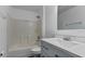 Clean bathroom featuring a vanity, tub, and shower at 230 Oak Branch Dr, Edgewater, FL 32141