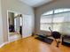 Home gym with rowing machine and cork flooring at 6812 Stoneheath Ln, Port Orange, FL 32128