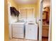 Bright laundry room with washer, dryer, and extra storage at 103 Sea St, New Smyrna Beach, FL 32168