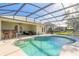 Spacious pool and patio area with screened enclosure at 1846 Turnbull Lakes Dr, New Smyrna Beach, FL 32168