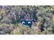 Aerial view of a log cabin home in a wooded area at 187 N Samsula Dr, New Smyrna Beach, FL 32168