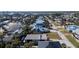 Aerial view of modern home in residential area at 239 Kirkland Rd, New Smyrna Beach, FL 32169