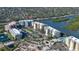 Aerial view of the building and its surrounding area at 3 Riverwalk Dr # 302, New Smyrna Beach, FL 32169