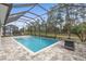 Enjoy this refreshing pool and screened enclosure with a tranquil view at 3309 Modena Way, New Smyrna Beach, FL 32168