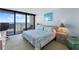 Main bedroom with king-size bed and ocean view at 4139 S Atlantic Ave # A307, New Smyrna Beach, FL 32169