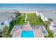 Overhead view of resort-style pool and patio area at 4225 S Atlantic Ave # 144, New Smyrna Beach, FL 32169