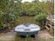 Private boat dock with a small boat ready for use at 4514 Saxon Dr, New Smyrna Beach, FL 32169