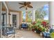 Private balcony with patio furniture and lush landscaping at 4628 Harbour Village Blvd # 2206, Ponce Inlet, FL 32127