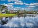 Serene community pond with scenic waterfront views at 526 Mount Olympus Blvd, New Smyrna Beach, FL 32168