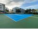 Two blue tennis courts with green surrounding at 5300 S Atlantic Ave # 16201, New Smyrna Beach, FL 32169