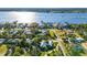 Aerial view of waterfront homes and marina at 12 Foster Dr, Daytona Beach, FL 32118