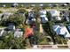 Aerial view of the property and its surrounding neighborhood at 1207 Magnolia St, New Smyrna Beach, FL 32168