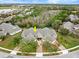 Aerial view of a villa community showcasing a desirable location and well-maintained landscaping at 121 Sedona Cir, Daytona Beach, FL 32124