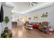 Open concept living room and dining area with hardwood floors at 121 Sedona Cir, Daytona Beach, FL 32124