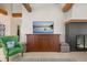 Living room featuring a media console and fireplace at 1309 Hill St, New Smyrna Beach, FL 32169