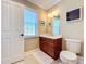 Single vanity bathroom with a toilet and shower at 182 Kentucky Blue Cir, Apopka, FL 32712