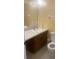 Well-maintained bathroom with a vanity sink, mirror, and toilet, providing essential amenities at 2408 Victory Palm Dr, Edgewater, FL 32141