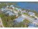 Aerial view of waterfront homes with private pools and lush landscaping at 2817 Bay Side Dr, New Smyrna Beach, FL 32168