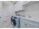 Laundry room with washer, dryer, and a white countertop sink at 2870 Isles Way, New Smyrna Beach, FL 32168