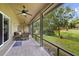 Relaxing screened porch with patio furniture, overlooking a lush green backyard at 3084 Heartleaf Pl, Winter Park, FL 32792