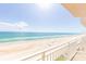 Stunning ocean view from a private balcony with white railings at 3851 S Atlantic Ave # 701, Daytona Beach Shores, FL 32118