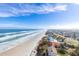 Drone shot of beach and oceanfront homes at 3855 S Atlantic Ave # 1105, Daytona Beach Shores, FL 32118