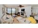 Living room with ocean view and fireplace at 3855 S Atlantic Ave # 1105, Daytona Beach Shores, FL 32118