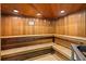 Clean and spacious sauna with wooden benches at 4 Oceans West Blvd # 502B, Daytona Beach, FL 32118