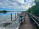 Wooden boardwalk leading to the water at 439 Bouchelle Dr # 202, New Smyrna Beach, FL 32169