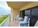 Private balcony showcasing a wide view of the ocean and beach at 4799 S Atlantic Ave # 3030, Ponce Inlet, FL 32127