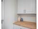 Butcher block countertop and white shaker cabinets at 508 Campana St, New Smyrna Beach, FL 32168