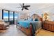 Large main bedroom with ocean view and king-size bed at 5255 S Atlantic Ave # 1103, New Smyrna Beach, FL 32169