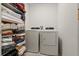 Bright laundry room features new washer, dryer, and shelving at 5340 Bear Corn Run, Port Orange, FL 32128
