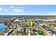 Aerial view of a villa near a community pool and commercial area under a sunny sky at 632 Sausalito Blvd, Casselberry, FL 32707