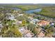 Wide aerial view of property and surrounding neighborhood at 636 Faulkner St, New Smyrna Beach, FL 32168