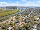 Aerial view of property near waterfront at 636 Faulkner St, New Smyrna Beach, FL 32168