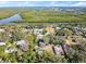 Aerial view showcasing waterfront property location at 636 Faulkner St, New Smyrna Beach, FL 32168