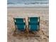 Two beach chairs facing ocean, idyllic beach scene at 667 Margaritaville Ave, Daytona Beach, FL 32124