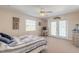 Cozy bedroom with a queen bed and access to a private balcony at 708 Ocean Ave, New Smyrna Beach, FL 32169