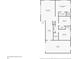 Floor plan showing a 2-bedroom, 2-bath home with a garage and spacious living area at 729 N Flamingo Dr, Daytona Beach, FL 32117