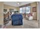 Bright home office features built-in desk and comfortable seating at 987 Mori Ct, Port Orange, FL 32127