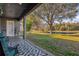 Covered patio with seating area and pond view at 1409 Arbitus Cir, Oviedo, FL 32765