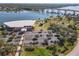 Stunning aerial view of the waterfront Hammock Civic Center featuring lush landscaping and ample parking at 1423 Palmetto St, New Smyrna Beach, FL 32168